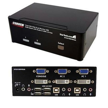 UPC: 0065030835725 | StarTech 2-Port DVI VGA Dual Monitor KVM Switch USB w/ Audio and USB 2.0 Hub