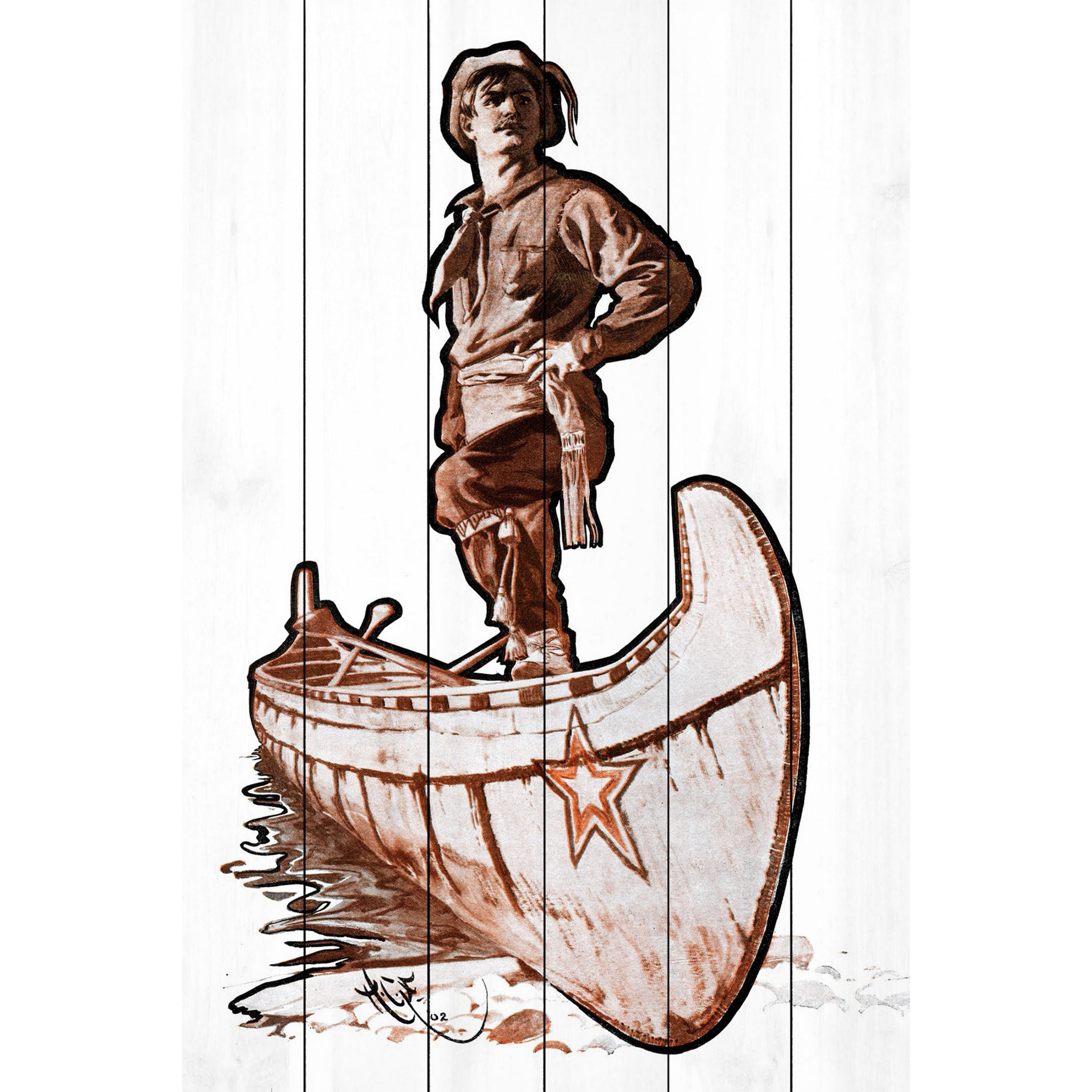 Marmont Hill "Frontiersman" Painting Print on White Wood
