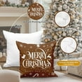 thumbnail image 6 of Christmas Throw Pillow Covers 18x18 Set of 4, Merry Christmas Winter Xmas Snowflake Decorative Holiday Cushion Pillow Cases 18 x 18 for Outdoor Indoor Farmhouse Home Room Couch Decor (Brown), 6 of 6