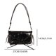 thumbnail image 2 of Bolso bandolera con lazo fruncido a la moda bolso cruzado de PU con solapa bolso para mujer, 2 of 9