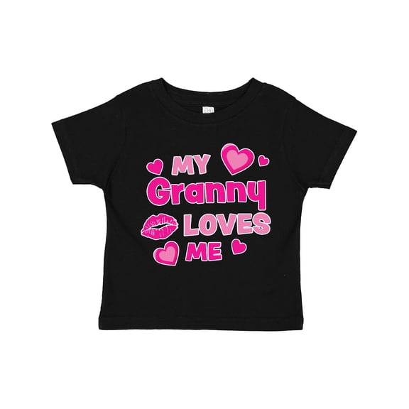 Inktastic Valentine's Day My Granny Loves Me Hearts and Lips Boys or Girls Toddler T-Shirt