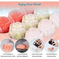 thumbnail image 3 of Bandeja para cubitos de hielo WEIHJMXG silicona con tapa forma de flor de rosa 9 cavidades, 3 of 5