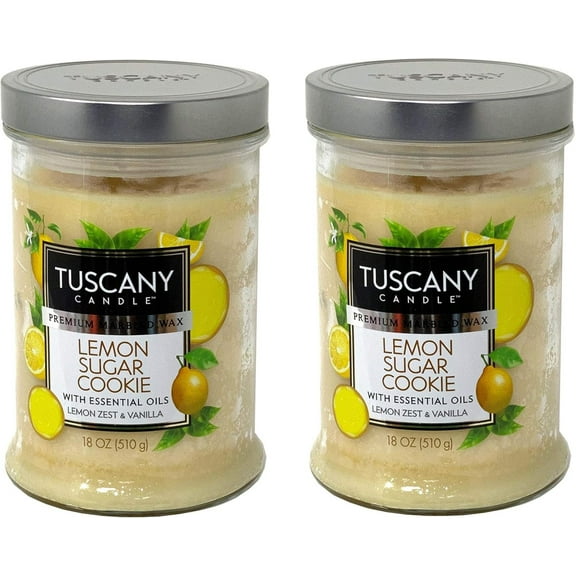 Tuscany Candle 18oz Scented Candle, Lemon Sugar Cookie 2-Pack