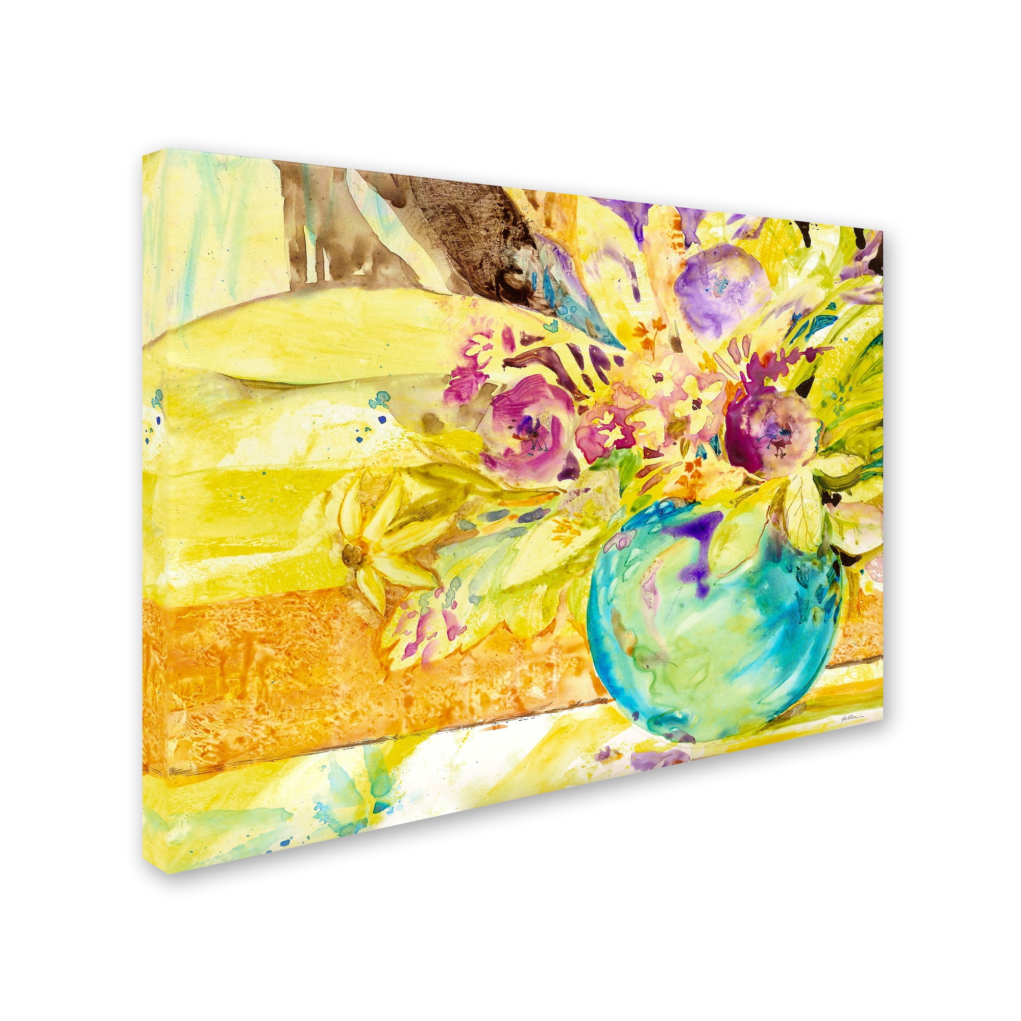 Trademark Fine Art "The Aqua Vase" Canvas Art by Sheila Golden