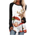 thumbnail image 2 of Ensembles de Femmes Dégagement Femmes Manches Longues Noël Impression Col Rond Pull Chemise T-Shirt Tops Blanc XL, 2 of 5
