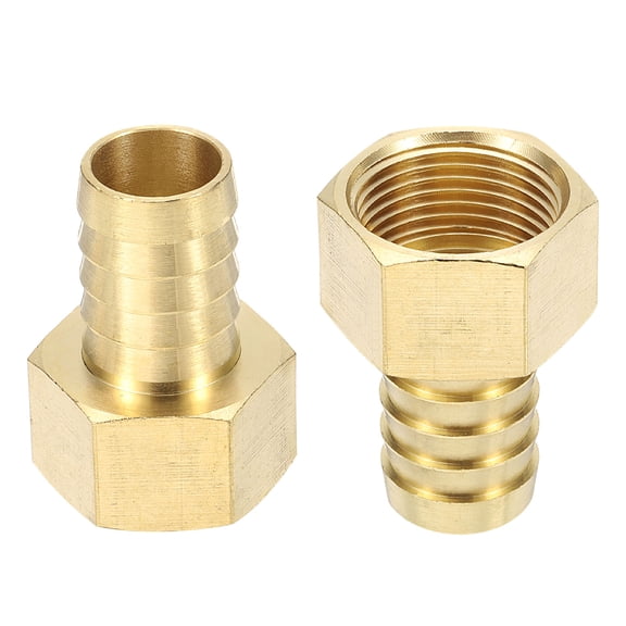 2pcs Brass Barbed Fitting 3/4" to 3/4" Female NPT Hose ID Barb Adapter