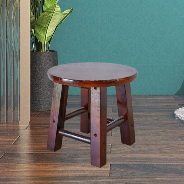 Taburete de madera maciza marrón de pie cuadrado - Taburete enano de madera sólida pequeño taburete redondo de madera sólida taburete pequeño de madera sólida taburete pequeño cuadrado de madera sólid