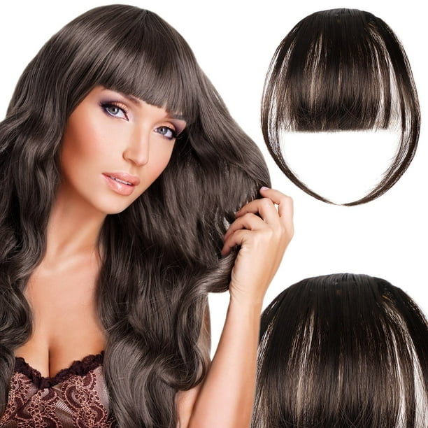 Lace wigs with top bangs human hair