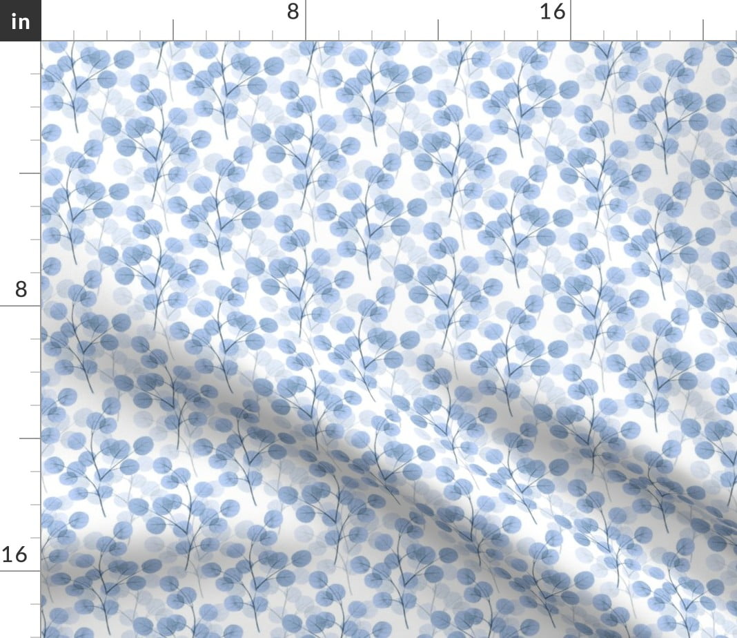 Blue Geometric Watercolor Watercolour Fabric Printed by Spoonflower BTY 