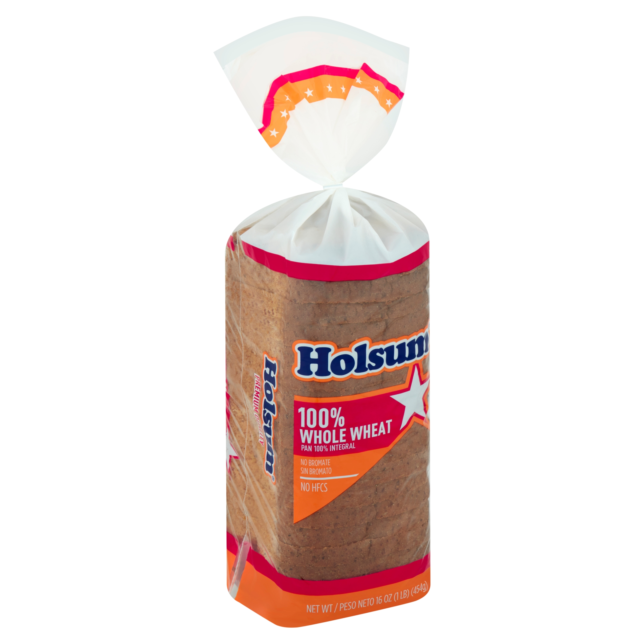 Holsum, 100% Whole Grain, Sandwich Bread Loaf, Regular Size, Sliced, 16 oz, Shelf Stable