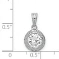 thumbnail image 3 of Sterling Silver Cubic Zirconia Circle X Edge Pendant, 3 of 3