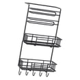thumbnail image 2 of Estante lateral para nevera, estante de almacenamiento de especias con gancho, estante de puerta de Metal, estantes para condimentos sobre la puerta, 3 capas, 2 of 8