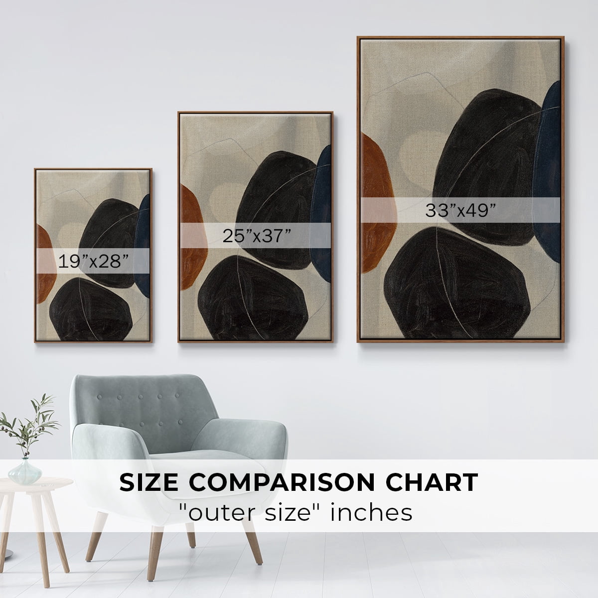 Gravity I Framed Premium Gallery Wrapped Canvas - Ready to Hang - 17 x 25 - Walnut Floating Frame