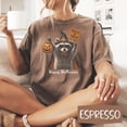 thumbnail image 4 of VibeNest Studio Unisex Cute Raccoon Witch Trick or Treat Pumpkin Ghost Halloween Garment-Dyed Tee, 4 of 8