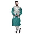 thumbnail image 1 of Atasi Ensemble Kurta Churidar Col Mandarin & Veste Imprimée Nehru pour Hommes, 1 of 1