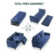 thumbnail image 6 of Ember Interiors Benton Sofa Couch, Navy Velvet, 6 of 12