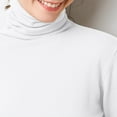 thumbnail image 4 of AherBiu Winter Tops for Women Turtleneck Long Sleeve Knitted Cotton Blouse Pullover Basic T Shirts, 4 of 5