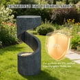 thumbnail image 6 of Kaluomm 32" Modern Spiral Column Outdoor Water Fountain with LED Light, Freestanding Resin Waterfall for Patio Garden Decor, Gray, 6 of 9