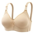 thumbnail image 2 of QLEICOM Everyday Bras for Women, Women's Comfort Lift Wirefree Bra Embroidered Glossy Comfortable Breathable Bra Underwear No Rims Bras No Underwire Beige Cup 42/95BC, 2 of 2