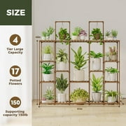 Bamworld Large Plant Stand Indoor Outdoor Plant Shelves Indoor Plant Holder for Living Room Outdoor Plant Rack Indoor Multiple Plants Patio Balcony Garden