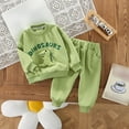thumbnail image 2 of Bjutir Kids Toddler Outfit Set Long Sleeve Crewneck Sweatersirt Winter Warm Tops With Pants Green Size 3-4 Years, 2 of 3