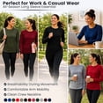 thumbnail image 2 of BILLIONHATS Womens Long Sleeve Oversized T-Shirts, Cotton Casual Fit Sleeved Tees Tops – Baggy Style Bulk Wholesale Tshirt Packs (6 Pack Assorted, Size-5X-Large), 2 of 7