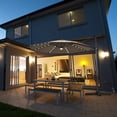 thumbnail image 3 of Costway 10ft Solar LED Cantilever Offset Patio Umbrella 360dgrees Rotation Aluminum Tan, 3 of 7