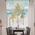thumbnail image 3 of Coastal Beach Tie Up Curtains for Windows, Adjustable Balloon Window Shades, Summer Ocean Wave Starfish Coral Trees Kitchen Window Treatments Adjustable Roll Up Curtain for Basement/Nursery 52"x45", 3 of 8