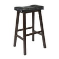 thumbnail image 1 of Winsome Mona Cushion Saddle Seat Bar Stool, Black & Walnut - 94069, 1 of 6