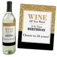 thumbnail image 5 of Big Dot of Happiness Adult 50th Birthday - Gold - Birthday Party Gift for Women and Men - Wine Bottle Label Stickers - Set of 4, 5 of 8
