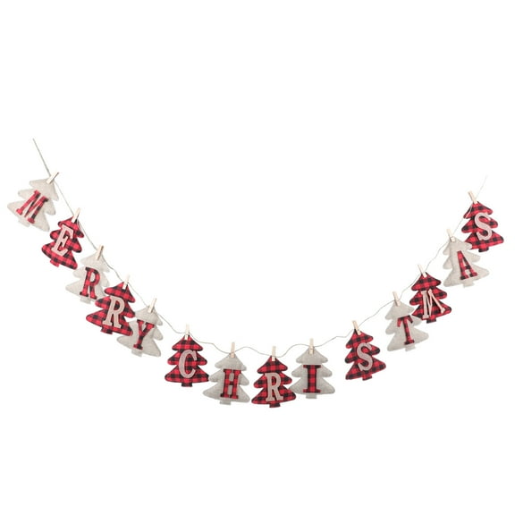 LABSERRON Decorative Banner Merry Christmas Linen Flag 1Pc 98.4X4.7X1.9In