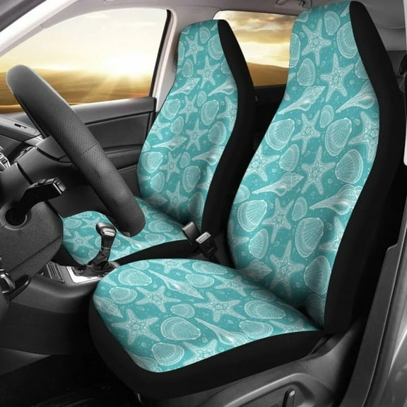 Amazing Sea Shell Car Seat Covers 212203 Pack of 2 Universal Front Seat Protective Cover