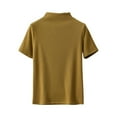 thumbnail image 2 of Ounisa Women's Mock Turtleneck Short Sleeve Soft Lightweight Casual Basic T-Shirts Solid Pullover Tops, 2 of 4