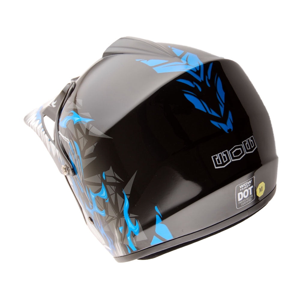 WOW Youth Kids Motocross BMX MX ATV Dirt Bike Helmet HJOY Dino Blue