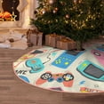 thumbnail image 6 of Daiia Playing Video Games Drawing Merry Christmas Tree Skirt , Xmas Large Lace-up Tree Skirt, Santa Snowflakes Rustic Home Decorations New Year Party Farmhouse Decor-36", 6 of 7