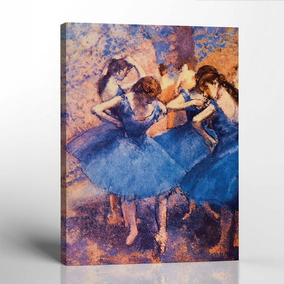 Ballerina Wall Art, Dance Wall Art, Dancers in Blue Canvas Print by Degas, Degas Wall Art, Women Wall Art Canvas, Ready To Hang for Living Room Home Wall Decor 11x14