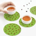 thumbnail image 4 of Leather Coasters with Heat-resistant for Drinks, Pepper green -标题2 Round Shape, 4 of 5