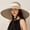 Beige, variant on Women Extra Wide Brim Sun Hat Audrey Style Striped Packable Summer Hat
