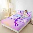 thumbnail image 4 of Manfei Volleyball Queen Sheet Sets,Sports Player Flat Sheet,Pink Glitter Print Queen Fitted Sheet For Girl Boys,Microfiber Room Decoration,4pcs, 4 of 7