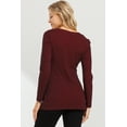 thumbnail image 3 of Solid Ruched Long Sleeve Square Neck Maternity Top, 3 of 3