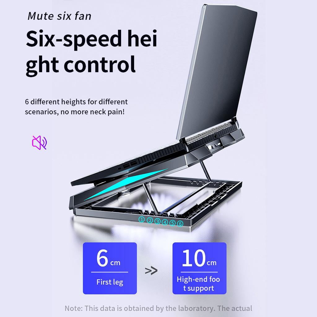 Adjustable Notebook Radiator Fan Bracket Game Lifting Folding Desktop Laptop Cooling Base Pad 12-17Inch 6 Angles