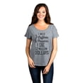 thumbnail image 2 of Thread Tank 3 Coffees 6 Puppies 12 Million Dollars Women's Relaxed Slouchy Dolman T-Shirt Tee Heather Grey Small, 2 of 4