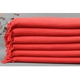 thumbnail image 2 of Turkish Towel, Beach Towel, Waffle Towel, 36x67 Inches Baby Blanket, Red Pareo Peshtemal, Bachelor Towel, Warm Peshtemal, Yoga Towel,, 2 of 9