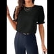 thumbnail image 2 of Blusa de de Corta , Elegante y con Cuello para Mujer, Blusa de Verano. Negro XL, 2 of 8