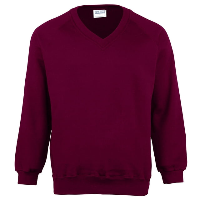 Maddins Sweat-Shirt Col en V Colorure pour Enfants / Tenue Scolaire (Lot de 2)