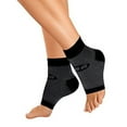 thumbnail image 2 of OrthoSleeve FS6 Plantar Fasciitis Compression Foot Sleeves (Pair)   Black Medium   32343B, 2 of 4