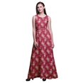 thumbnail image 1 of Bimba Robe Longue Décontractée Sans Manches à Col Rond pour Femmes, Imprimé Floral, X-Grand, 1 of 5