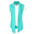 thumbnail image 5 of INSPIRE CHIC Men's Vest Open Front Asymetric Hem Sleeveless Cardigan Vest 46 Light Blue, 5 of 8