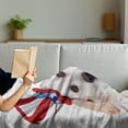 thumbnail image 3 of 4th of July Soft Flannel Fleece Throw Blanket, White Dog with a Uncle Sam Hat Independence Day Celebration, Cozy Plush for Indoor and Outdoor Use, 60" x 80", Multicolor, by Ambesonne, 3 of 5