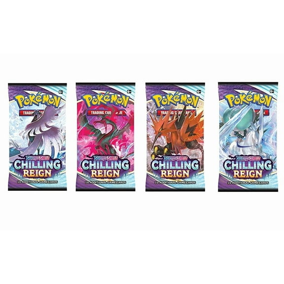 Pokemon TCG Sword & Shield 6 Chilling Reign Booster Packs (4 Packs)